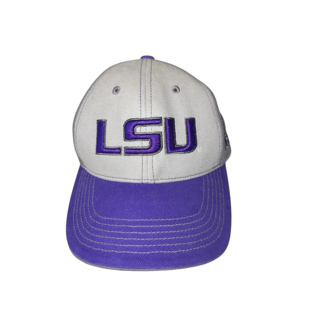 LSU Tigers Gray Purple Embroidered Baseball Hat Adjustable Captivating Headwear